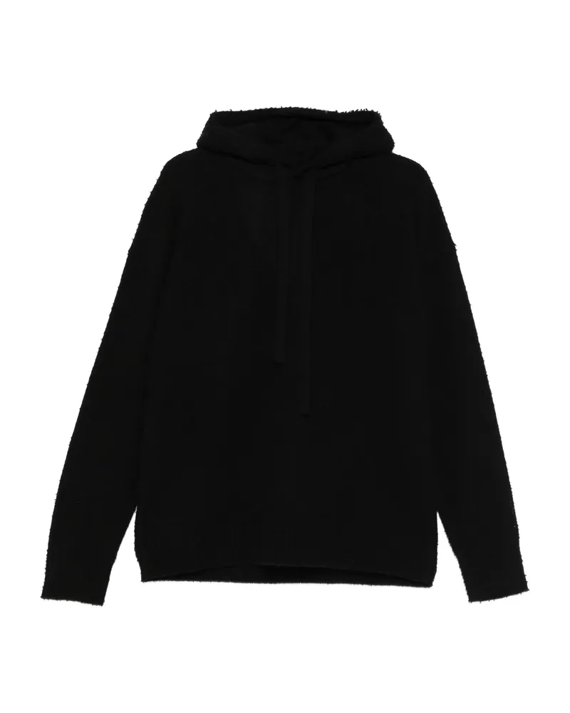 Roberto Collina Frayed-hem Hoodie Black