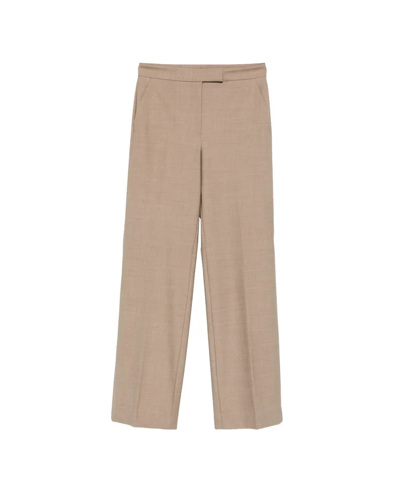 Antonelli Firenze Pressed-crease Wide-leg Trousers Neutrals