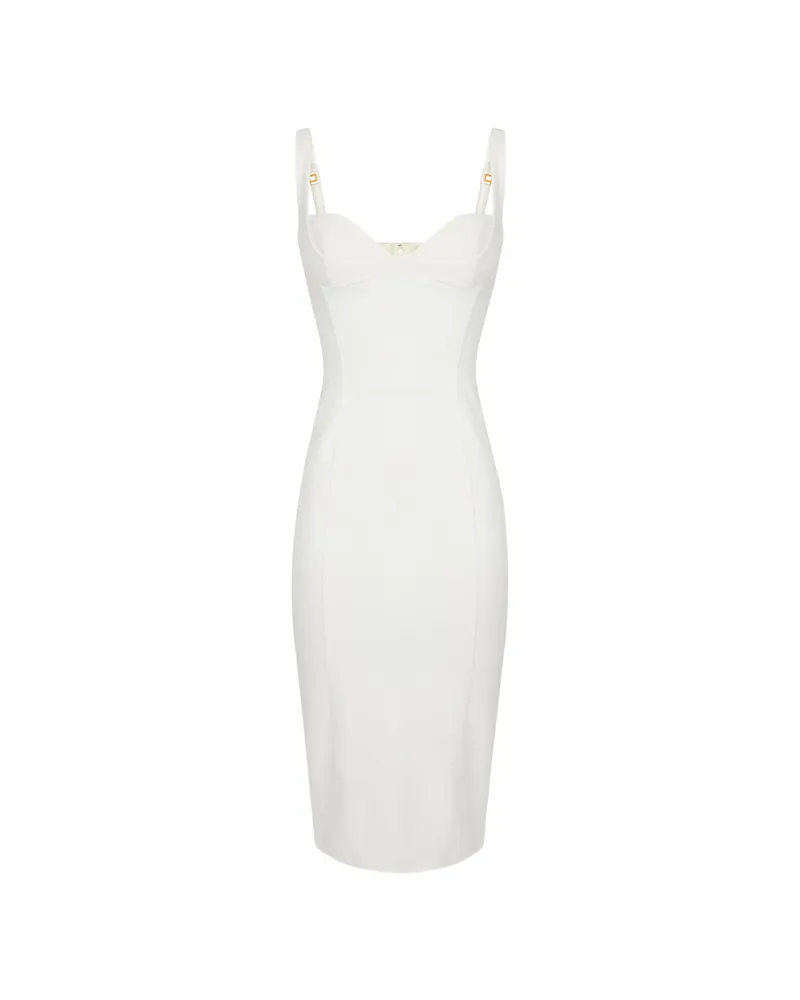 Elisabetta Franchi Technical Fabric Dress White