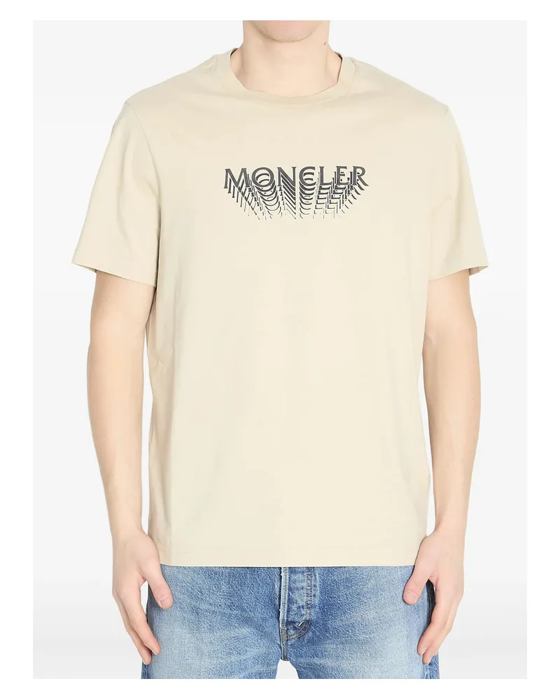 Moncler Logo-detail Short-sleeve T-shirt Neutrals