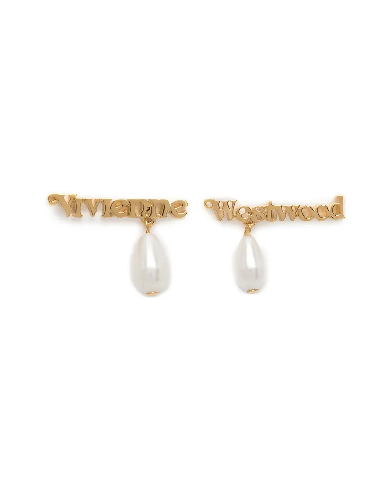Vivienne Westwood Amelia Logo-lettering Earrings Gold