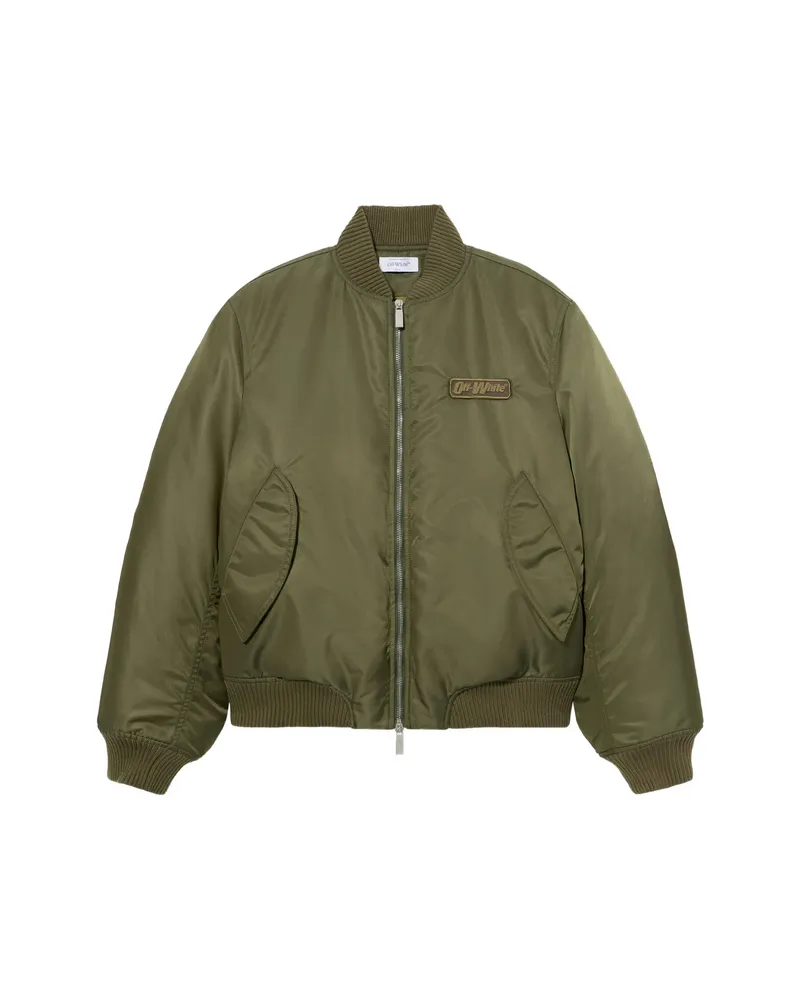 OFF-WHITE Embroidered Bomber Jacket Green