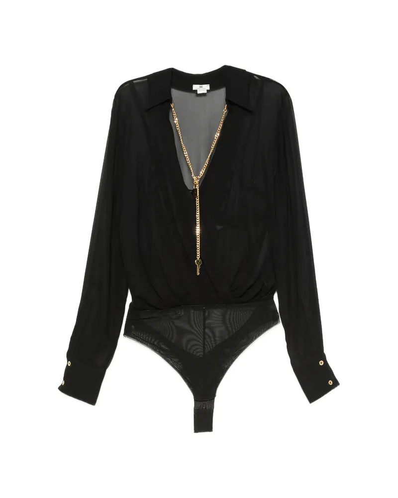 Elisabetta Franchi Wrap-style Long-sleeve Bodie Black