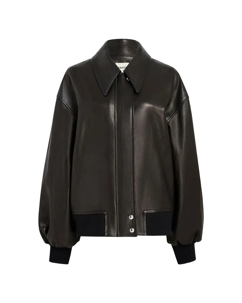 KHAITE Shelman Leather Jacket Black