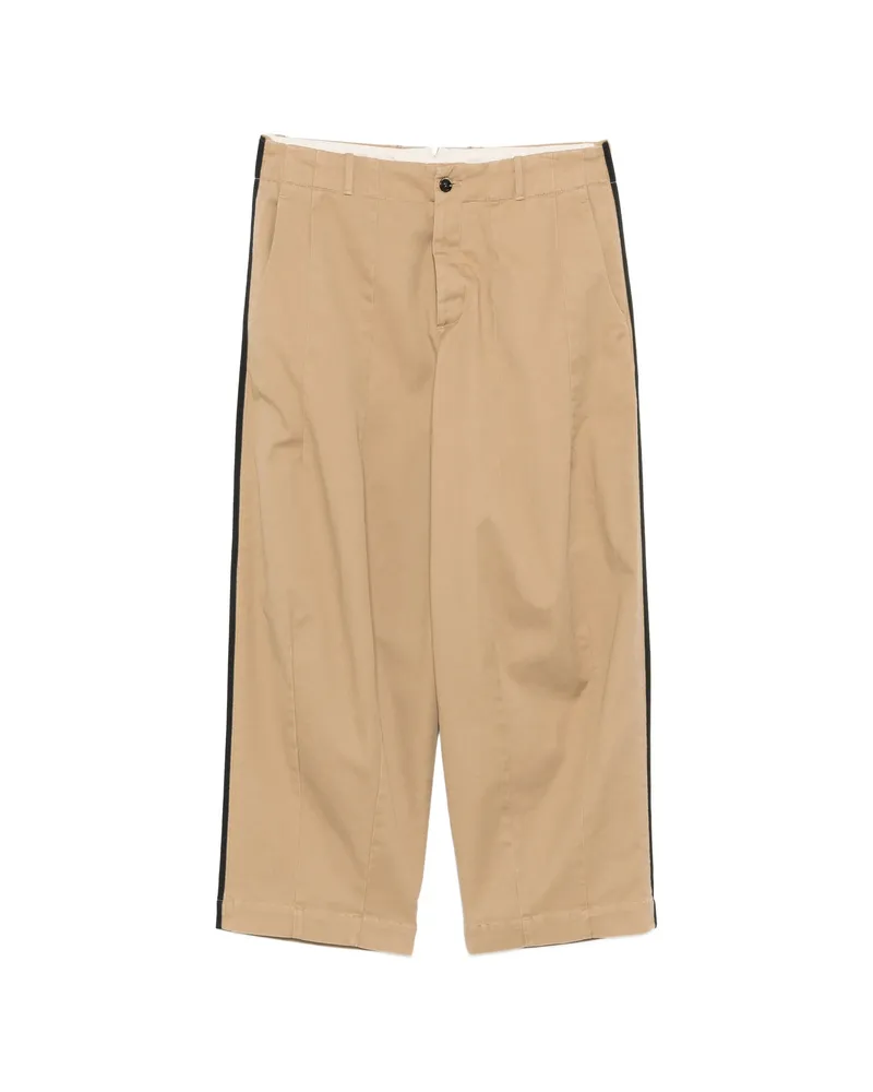 nine:inthe:morning Damiano Squad Side-stripe Trousers Neutrals