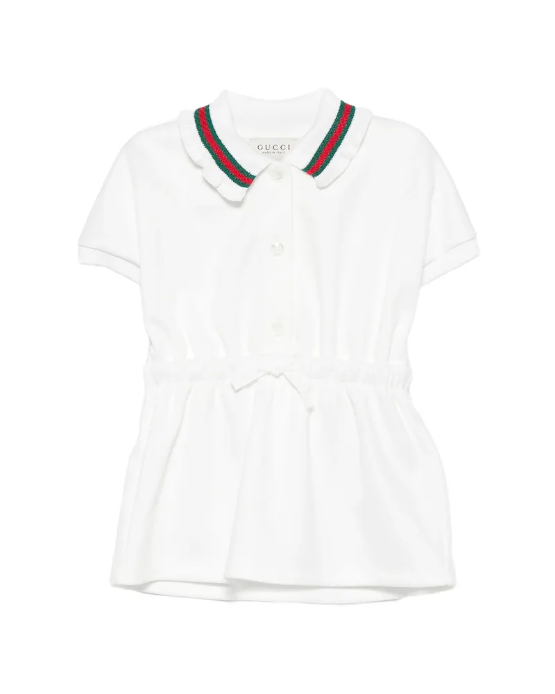 Gucci Web-stripe Ruffled-collar Dress White
