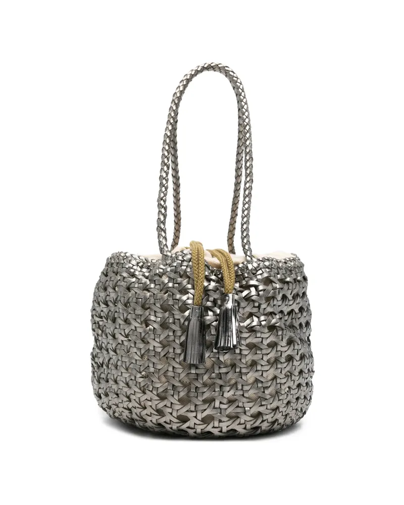 Dragon Diffusion Small Juventus Braided Bucket Bag Silver