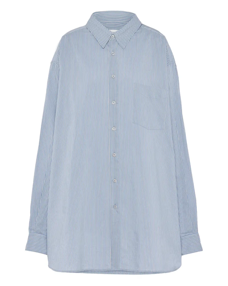 Maison Margiela Striped Long-sleeved Shirt Blue