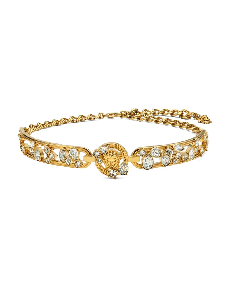 Versace Medusa Crystal-embellishment Necklace Gold