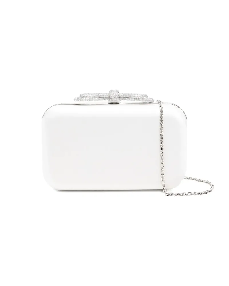 Mach & Mach Crystal-embellished Clutch Bag White