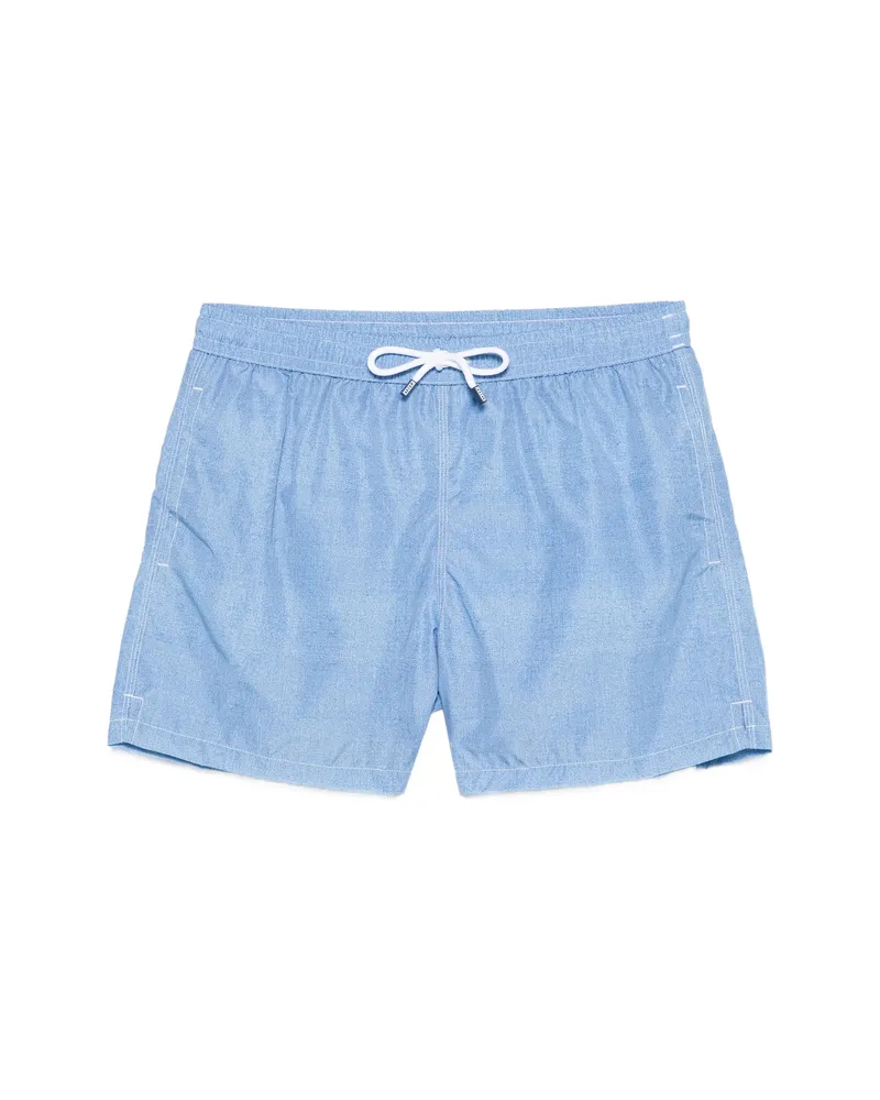 Fedeli Drawstring Beach Shorts Blue