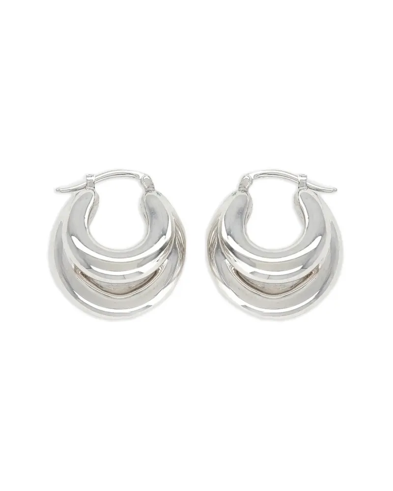 PANCONESI Blow Up Layered Hoop Earrings Silver