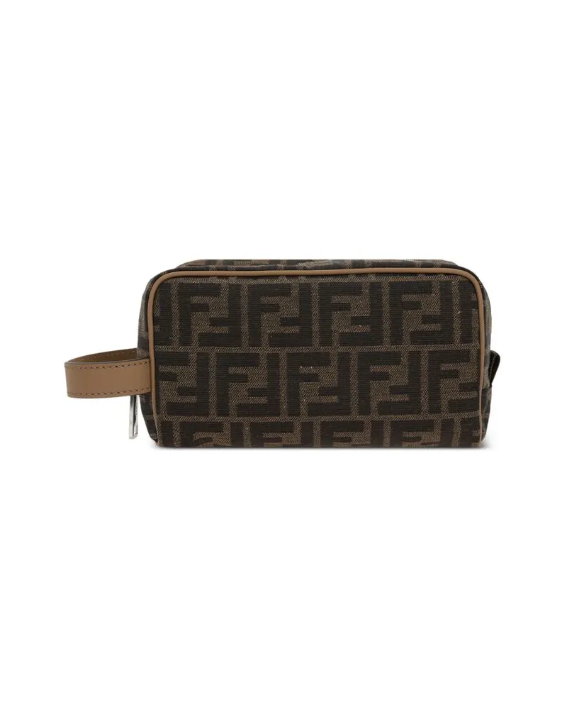Fendi Small FF-jacquard Wash Bag Brown