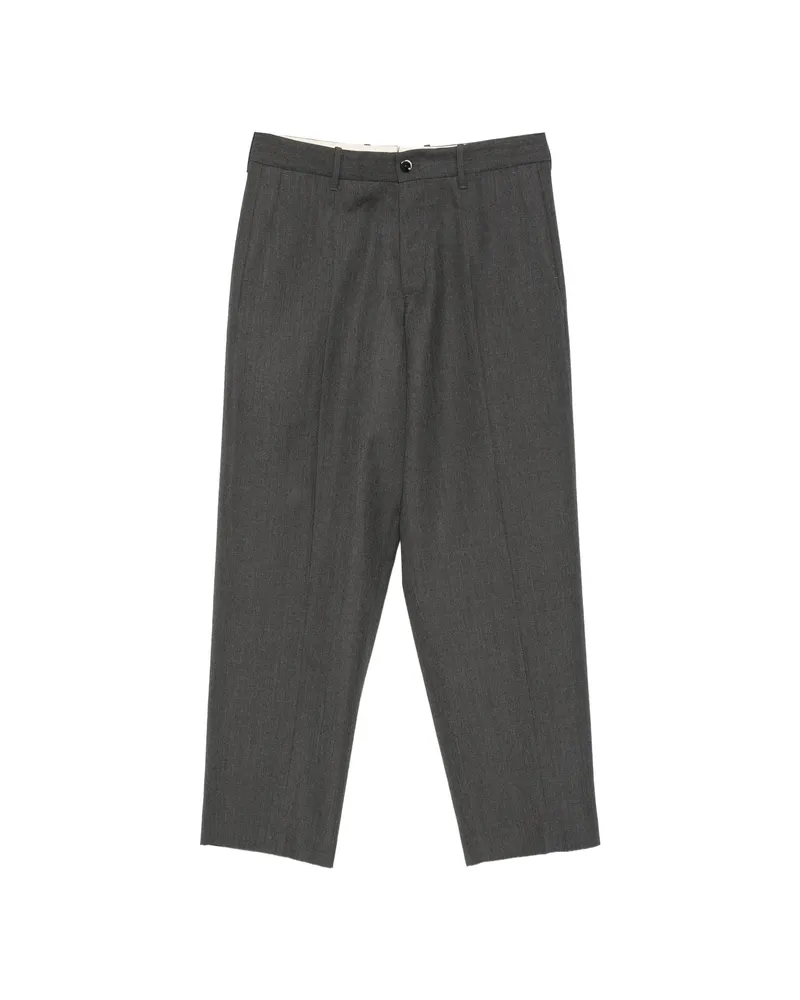 nine:inthe:morning Meteorite Pressed-crease Straight-leg Trousers Grey