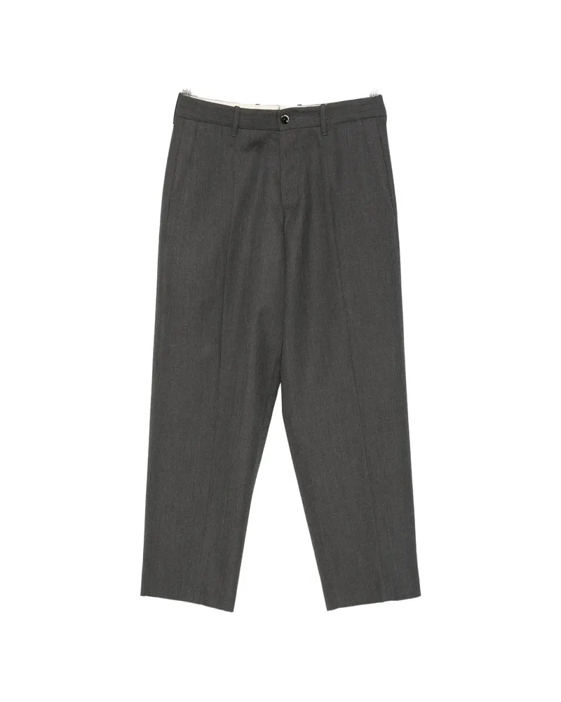 nine:inthe:morning Meteorite Pressed-crease Straight-leg Trousers Grey