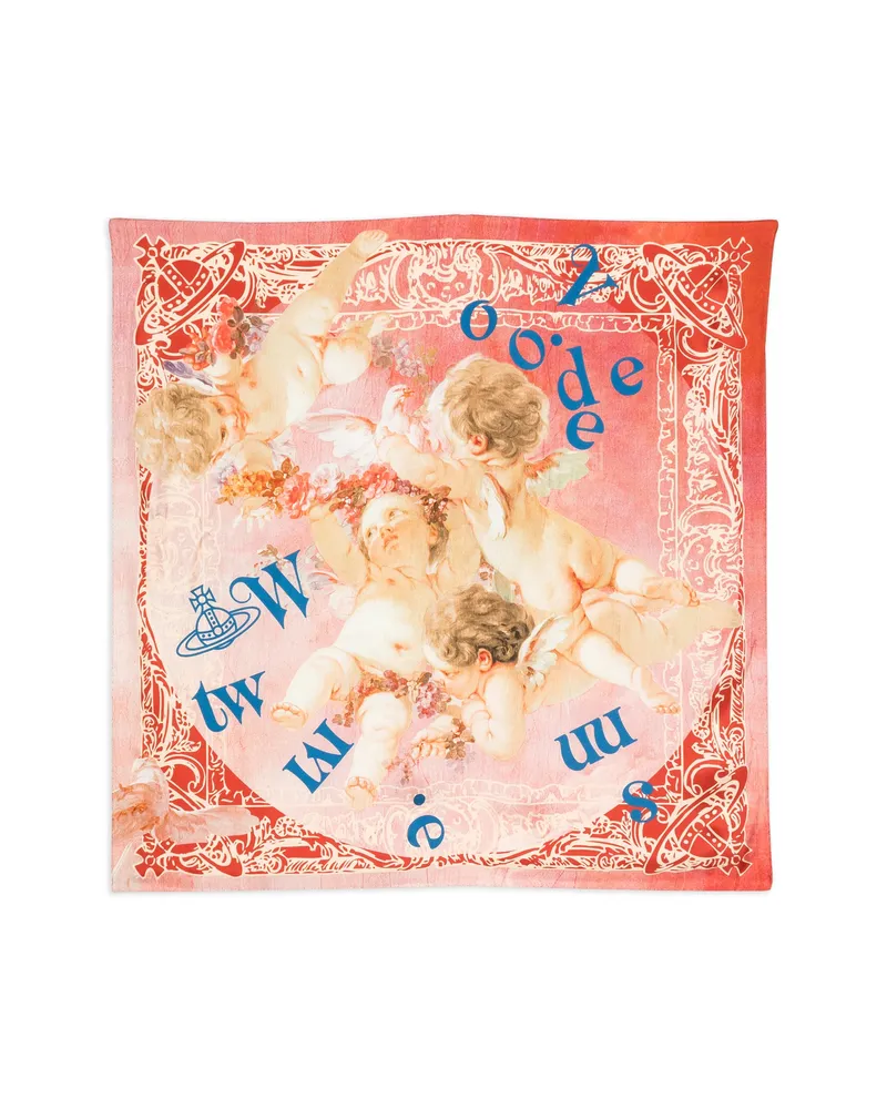 Vivienne Westwood Cherubs-print Scarf Pink