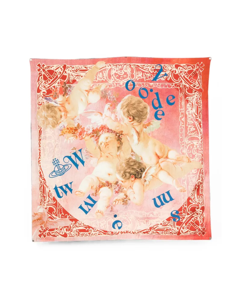 Vivienne Westwood Cherubs-print Scarf Pink