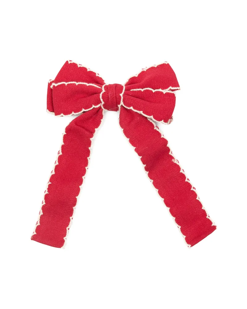 Stine Goya Scalloped-trim Bow Hair Clip Red