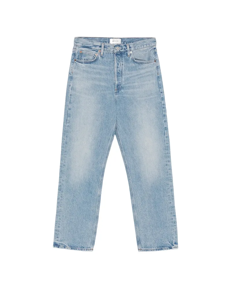 AGOLDE Whiskered Faded Jeans Blue