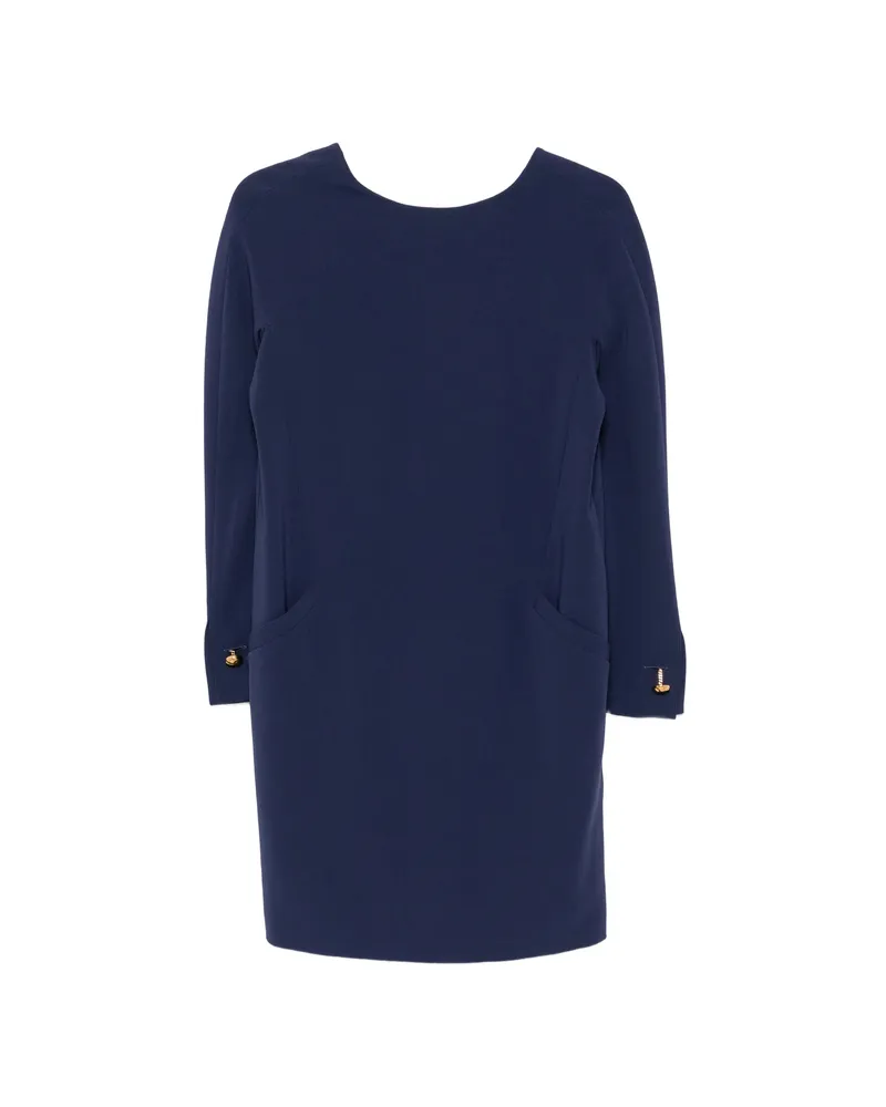 Max Mara Button-cuff Mini Dress Blue