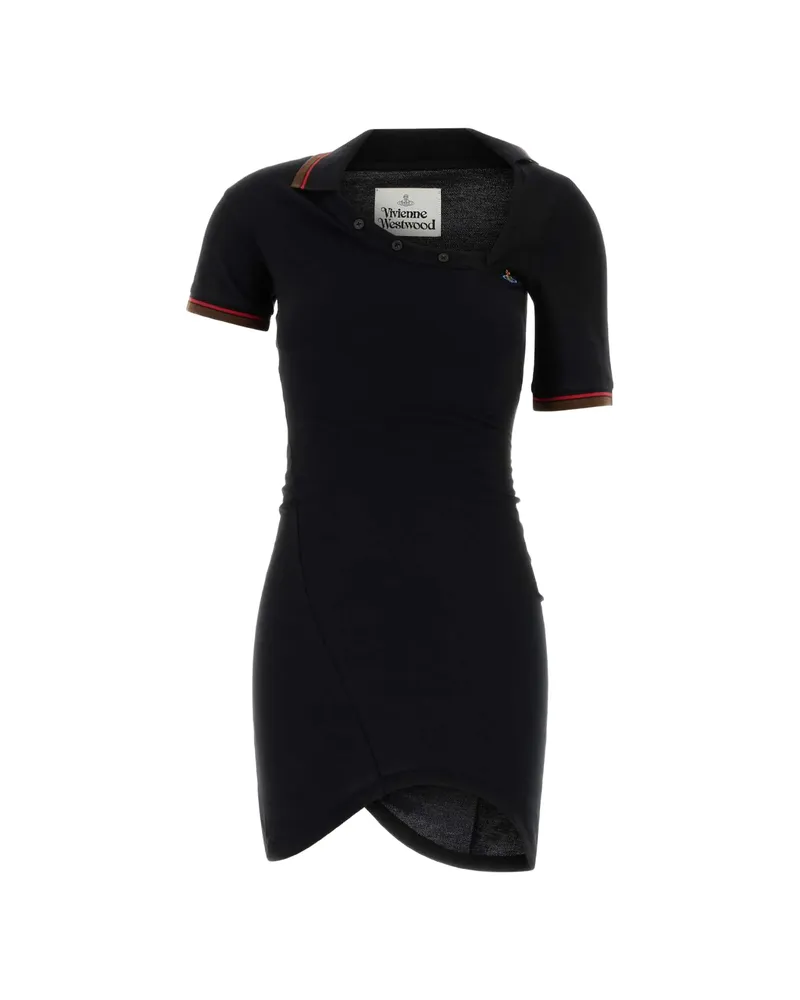 Vivienne Westwood Glory Cotton Asymmetric Polo Dress Black