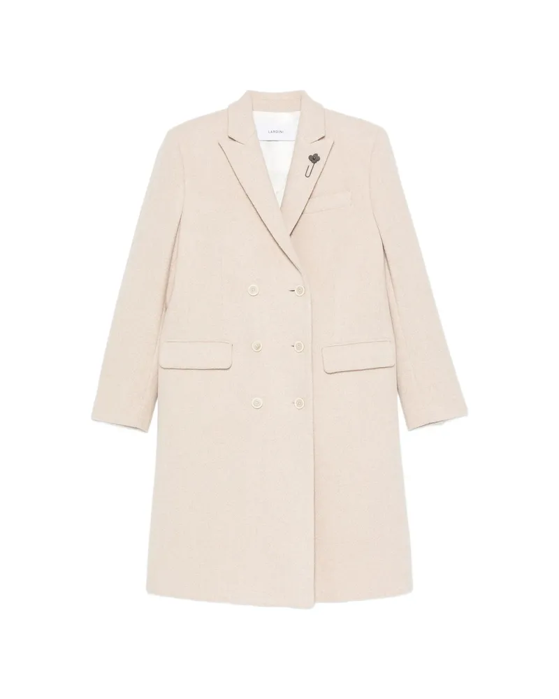 LARDINI Double-breasted Notched-lapel Wool Coat Neutrals