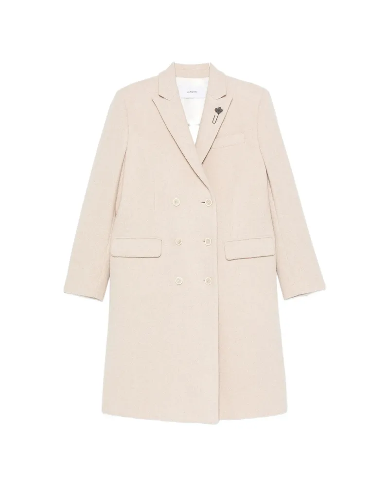 LARDINI Double-breasted Notched-lapel Wool Coat Neutrals