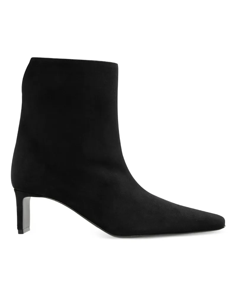KHAITE 55mm Ona Square-toe Ankle Boots Black