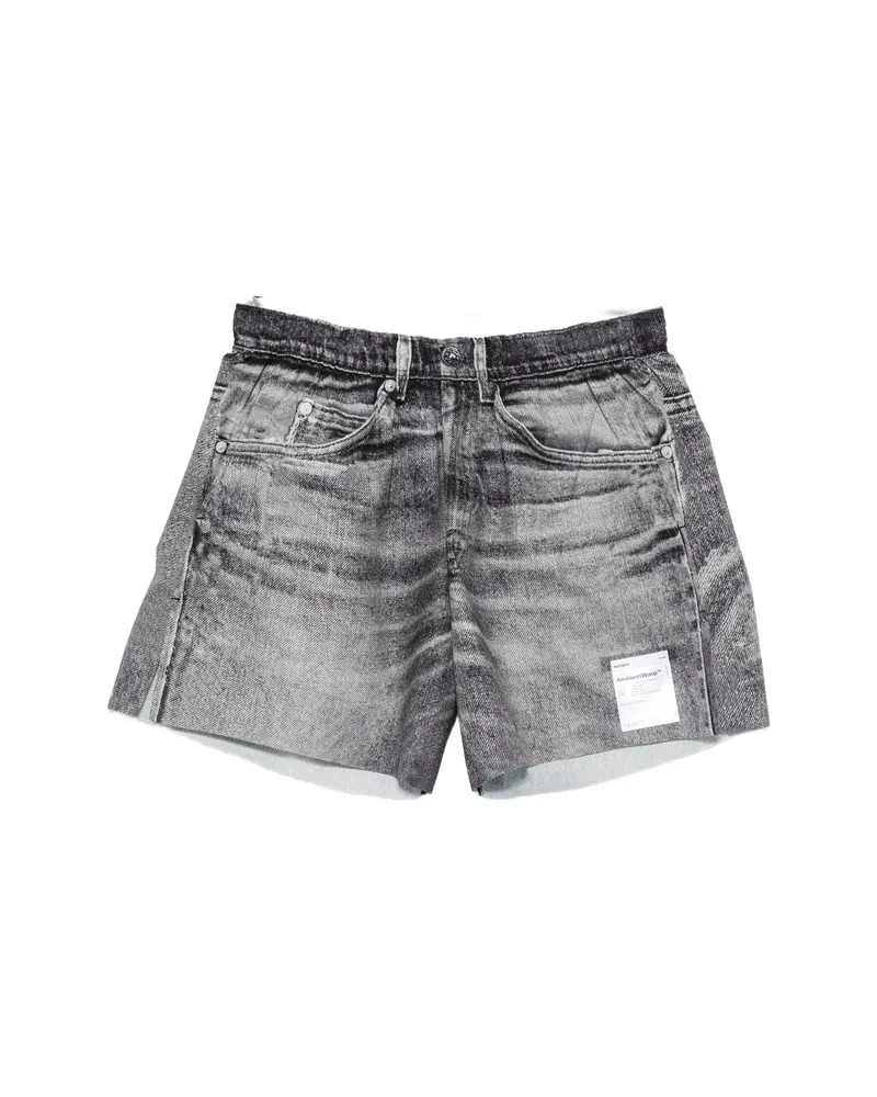 Satisfy AmbientWarp Denim-print Shorts Grey