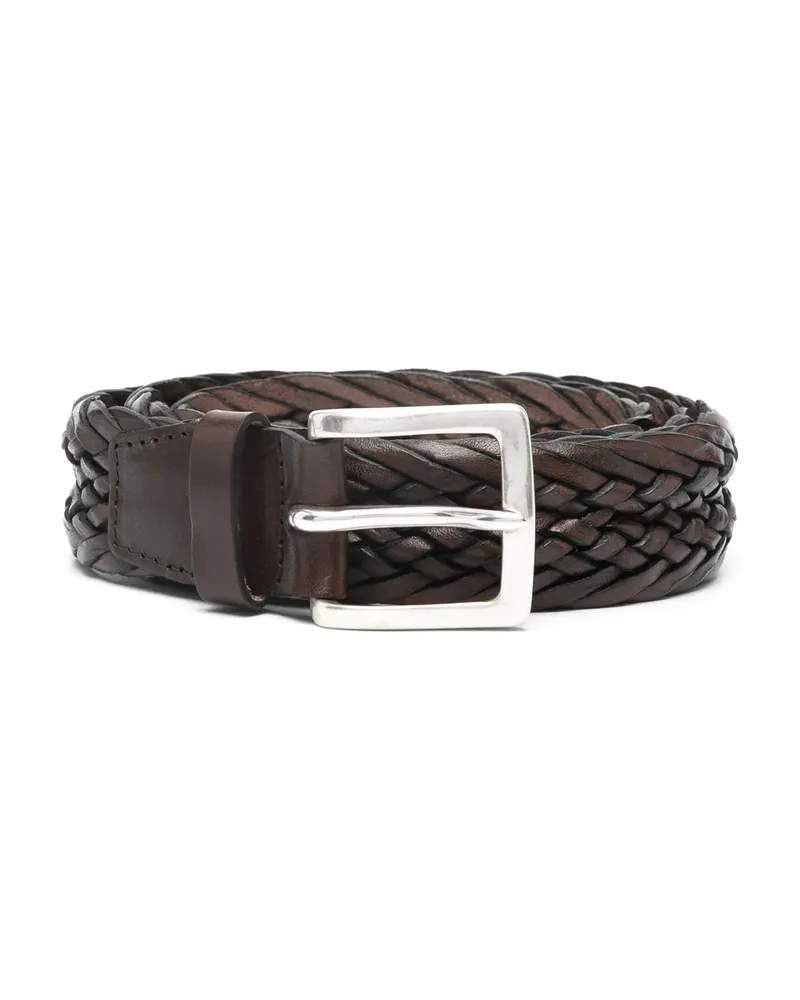 Orciani Braided Leather Belt Brown