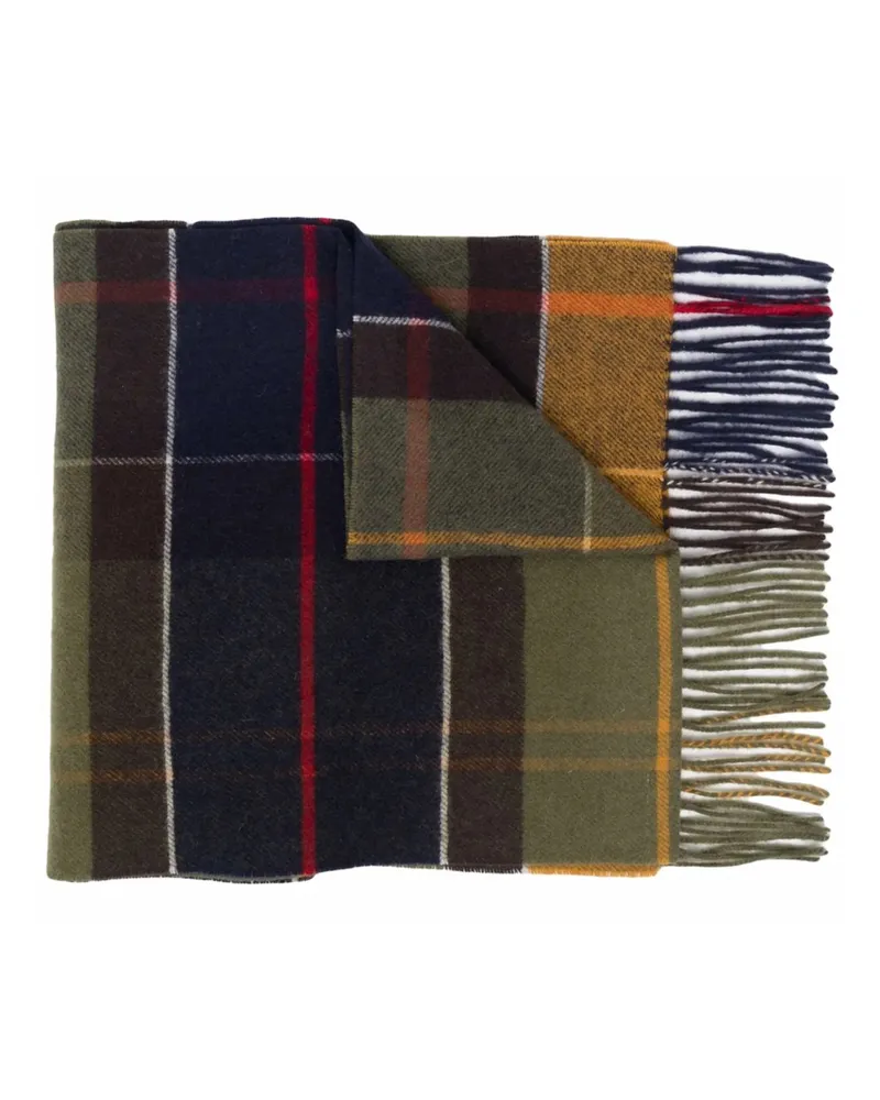 Barbour Plaid-check Print Scarf Green
