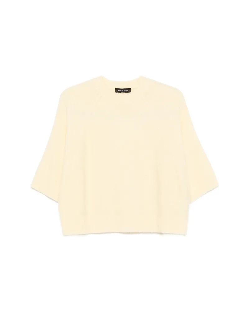 Fabiana Filippi Sequin-embellished Raglan-sleeve Sweater Yellow