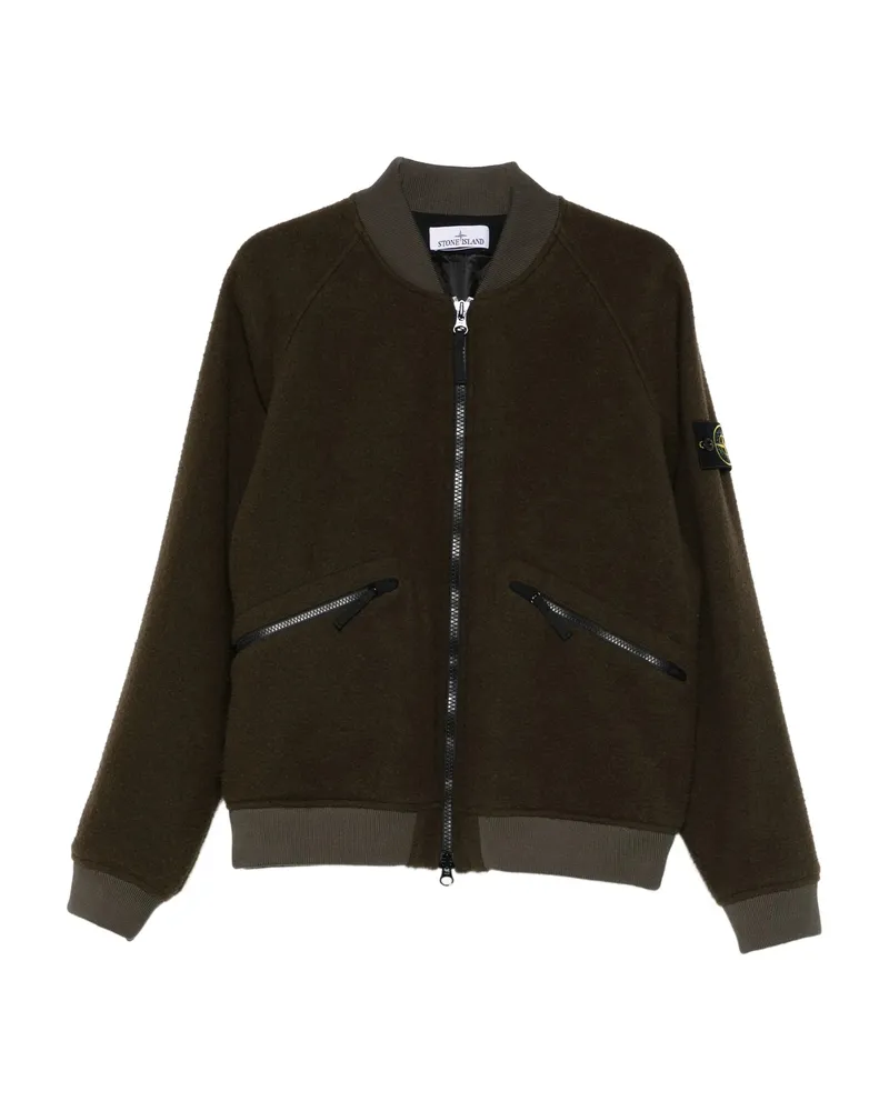 Stone Island Logo-patch Bomber Jacket Green