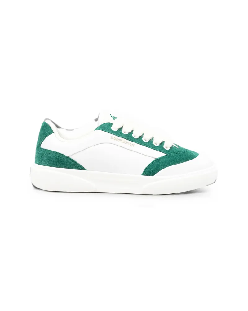 Casablanca Paris Del Mar Logo-print Suede-panel Sneakers White