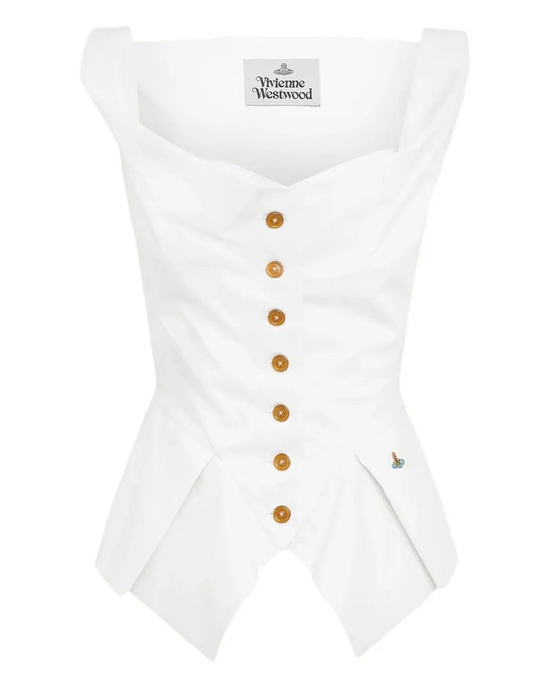 Vivienne Westwood Button-down Pleated Top White