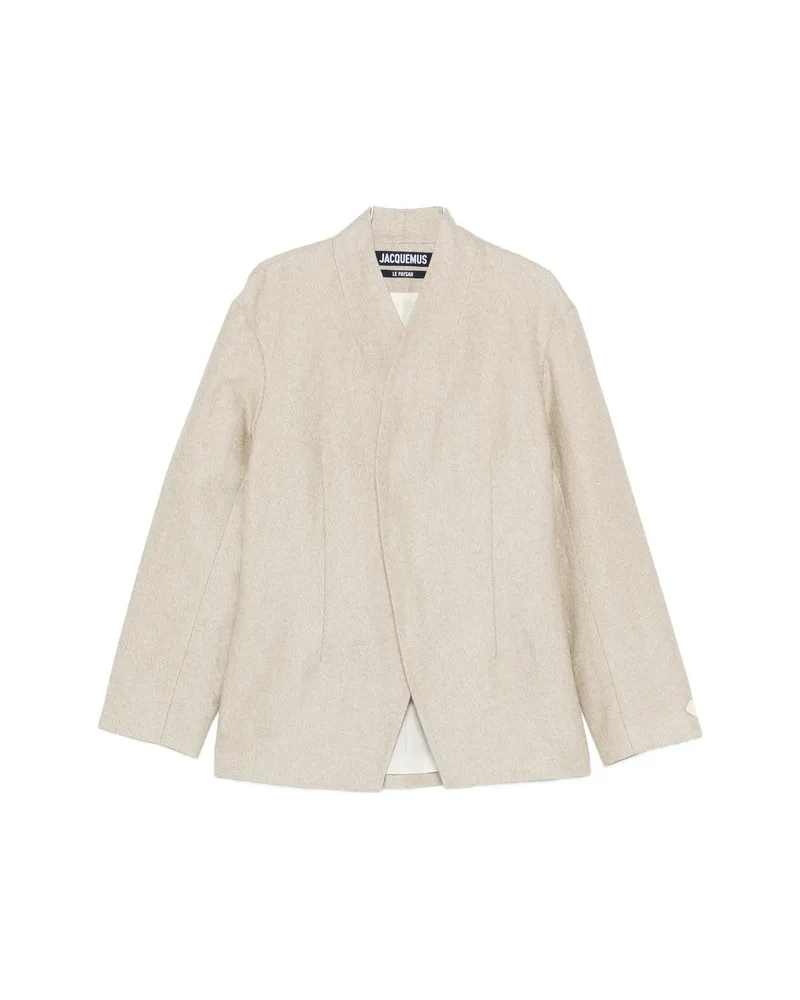Jacquemus Bastide Wrap-front Blazer Brown