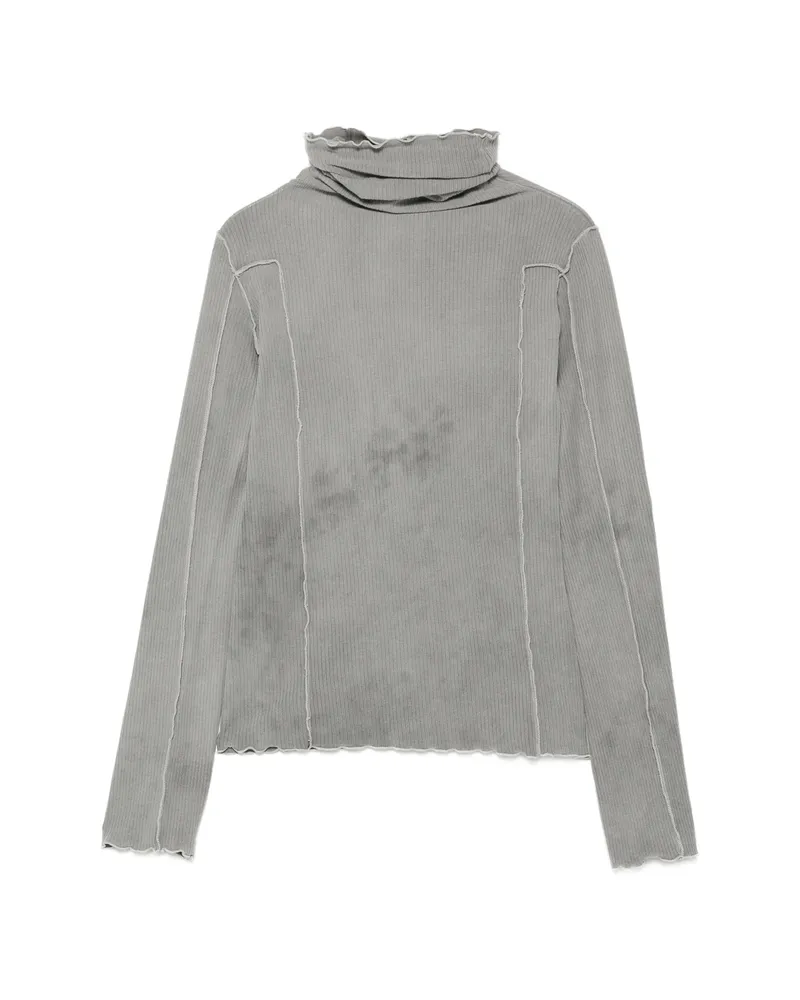 Baserange Ribbed Exposed-seam Top Grey