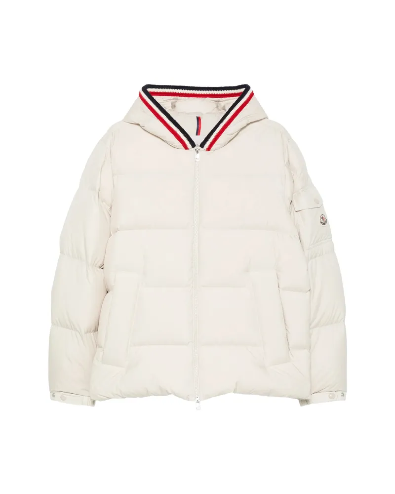 Moncler Hooded Quilted Jacket Neutrals