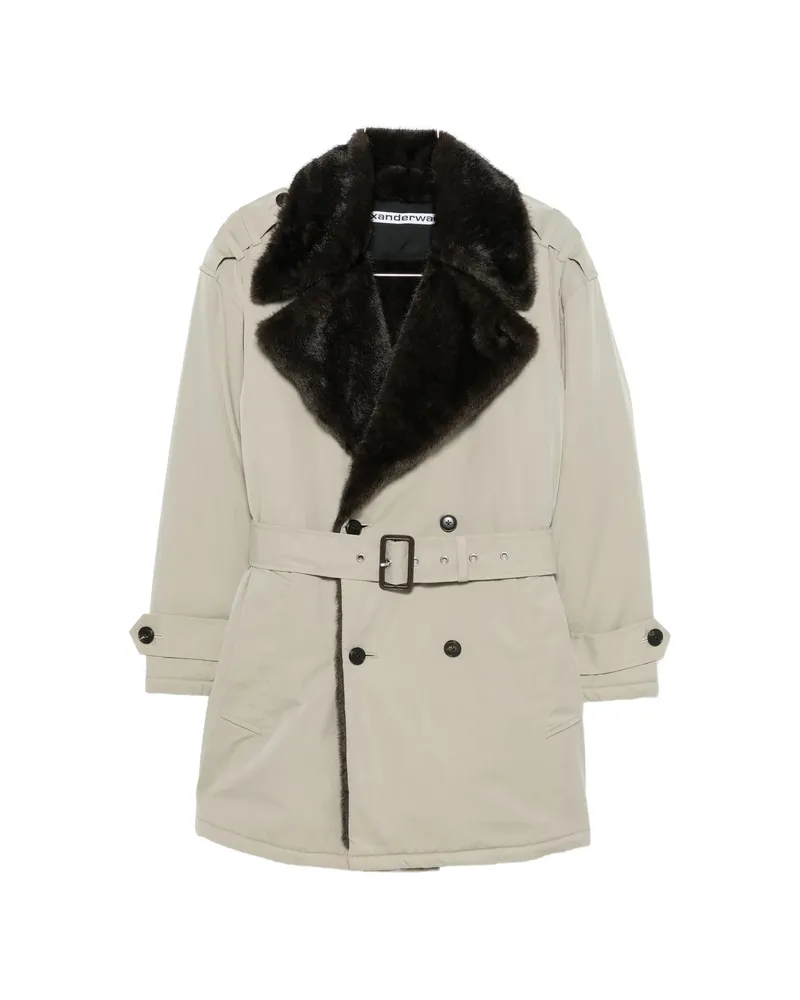 Alexander Wang Belted Double-breasted Coat Neutrals