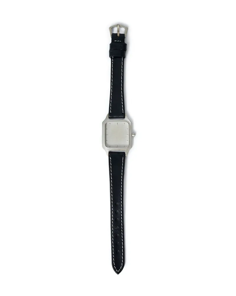 Our Legacy No Time Watch Leather Bracelet Black