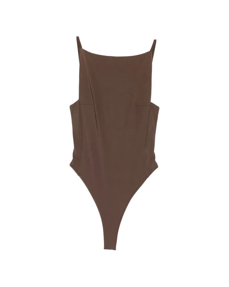 Jacquemus Open-back Swimsuit Brown