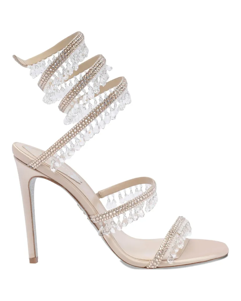 René Caovilla Crystal-embellished Sandals Neutrals