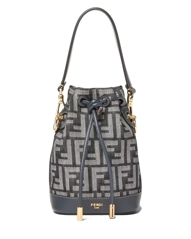 Fendi Mon Tresor Drawstring Bucket Logo Blue