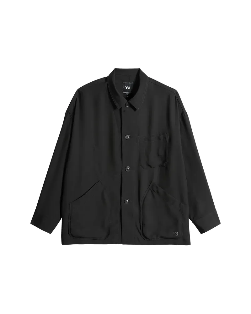 Y-3 Button-up Front-pocket Shirt Black