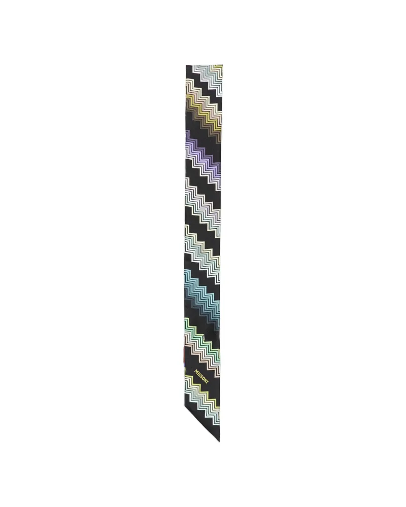 Missoni Zigzag Skinny Scarf Black
