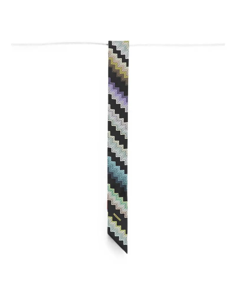 Missoni Zigzag Skinny Scarf Black