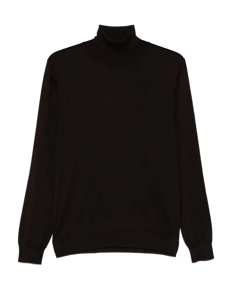 Fedeli Roll-neck Long-sleeve Sweater Brown