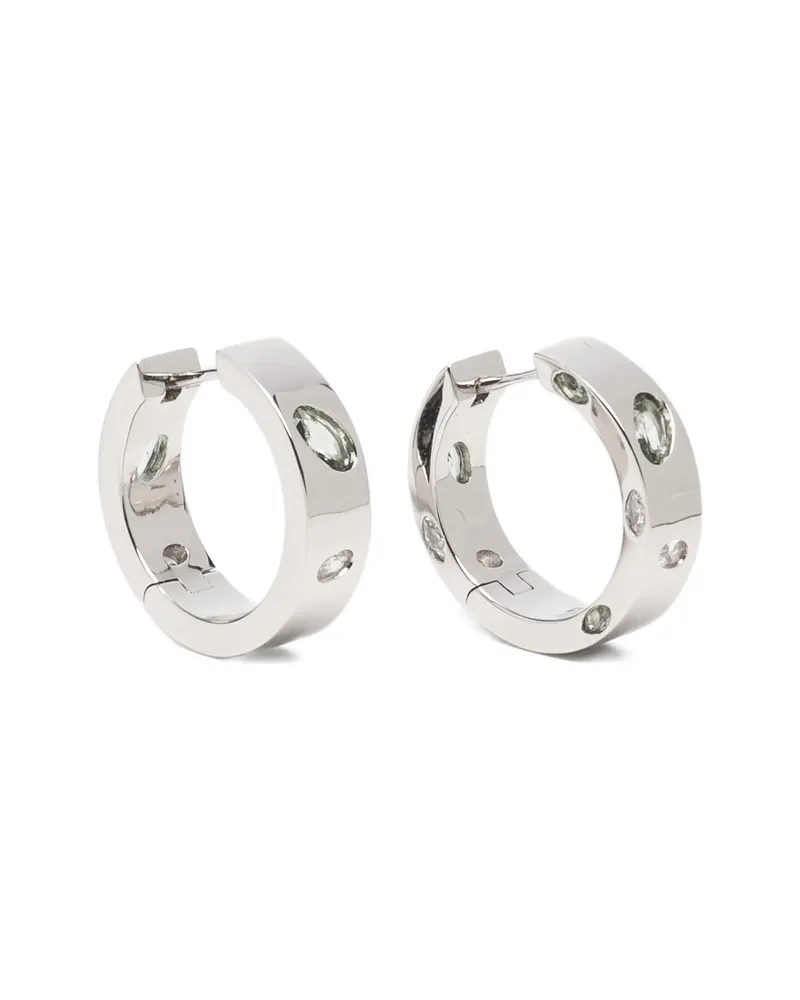 DARKAI Crystal-embellished Hoop Earrings Silver