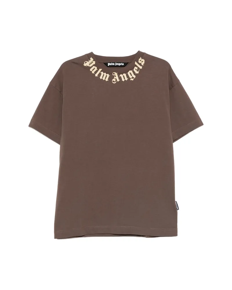 Palm Angels Logo-print T-shirt Brown