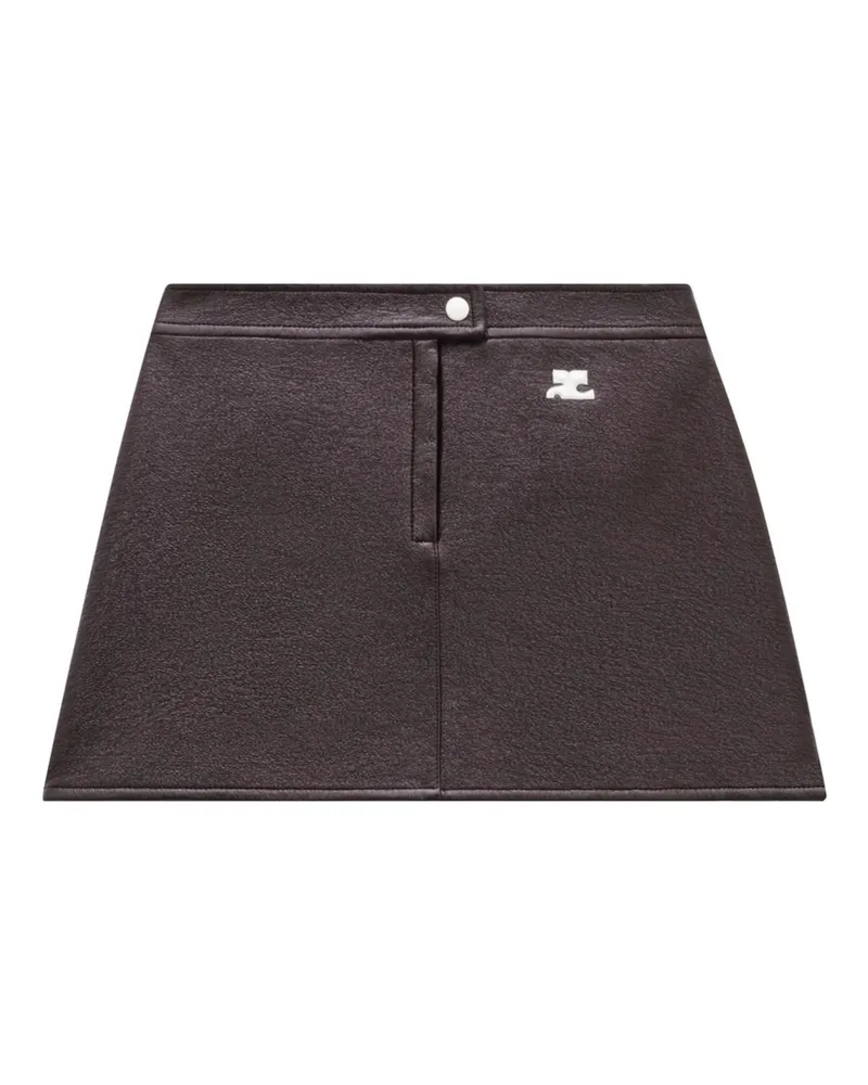 Courrèges Logo-patch Vinyl Skirt Red